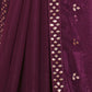 Rajwada Women Designer Purple Saree With Unstitched Blouse