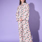 Rajwada - White Floral Printed Crepe Stitched Co Ord Set