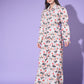 Rajwada - White Floral Printed Crepe Stitched Co Ord Set