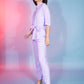 Rajwada Women Lavender Viscose Rayon Self Design Stitched Co-Ord Set