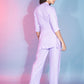 Rajwada Women Lavender Viscose Rayon Self Design Stitched Co-Ord Set