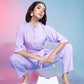 Rajwada Women Lavender Viscose Rayon Self Design Stitched Co-Ord Set