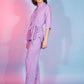 Rajwada Women Mauve Viscose Rayon Printed Stitched Co-Ord Set