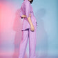 Rajwada Women Mauve Viscose Rayon Printed Stitched Co-Ord Set