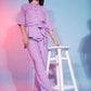 Rajwada Women Mauve Viscose Rayon Printed Stitched Co-Ord Set