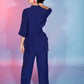 Rajwada Women Navy Blue Viscose Rayon Solid Stitched Co-Ord Set