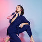 Rajwada Women Navy Blue Viscose Rayon Solid Stitched Co-Ord Set