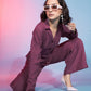 Rajwada Women Rust Maroon Viscose Rayon Printed Co-Ord Set