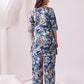 Rajwada Blue Cotton Printed Co-ord set For Women