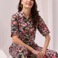 Rajwada Black Cotton Printed Co-ord set For Women