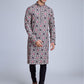 Rajwada Grey Rayon Printed Stitched Kurta For Men