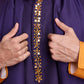 Rajwada Purple And Mustard Ombre Rayon Kurta With Dupatta For Men