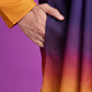 Rajwada Purple And Mustard Ombre Rayon Kurta With Dupatta For Men