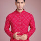 Rajwada Pink Rayon Printed Stitched Kurta For Men