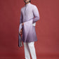 Rajwada Purple Rayon Mirror Work Stitched Kurta With Dupatta For Men