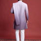 Rajwada Purple Rayon Mirror Work Stitched Kurta With Dupatta For Men