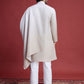 Rajwada Off White Rayon Mirror Work Stitched Kurta With Dupatta For Men