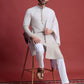 Rajwada Off White Rayon Mirror Work Stitched Kurta With Dupatta For Men