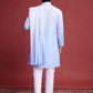 Rajwada Light Blue Rayon Mirror Work Stitched Kurta With Dupatta For Men