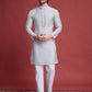 Rajwada Beige Viscose Rayon Mirror Work Stitched Kurta For Men