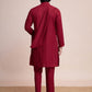 Rajwada Maroon Viscose Rayon Mirror Work Stitched Kurta Set For Men