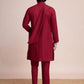 Rajwada Maroon Viscose Rayon Mirror Work Stitched Kurta Set For Men