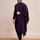 Rajwada Purple Viscose Rayon Mirror Work Stitched Kurta Set For Men