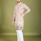 Rajwada Ivory Viscose Silk Stitched Kurta For Men