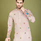 Rajwada Ivory Viscose Silk Stitched Kurta For Men