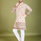 Rajwada Ivory Viscose Silk Stitched Kurta For Men