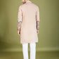 Rajwada Ivory Viscose Silk Stitched Kurta For Men