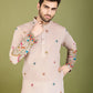 Rajwada Ivory Viscose Silk Stitched Kurta For Men