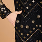 Rajwada Black Viscose Rayon Embroidered Stitched Kurta For Men