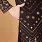 Rajwada Brown Viscose Rayon Embroidered Stitched Kurta For Men