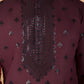 Rajwada Maroon Viscose Silk Sequence Stitched Kurta For Men