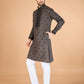 Rajwada Brown Viscose Silk Sequence Stitched Kurta For Men
