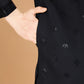 Rajwada Black Viscose Silk Sequence Stitched Kurta For Men