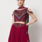 Rajwada Women Magenta Georgette Semi Stitched Lehenga With Unstitched Blouse