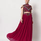 Rajwada Women Magenta Georgette Semi Stitched Lehenga With Unstitched Blouse