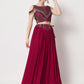 Rajwada Women Magenta Georgette Semi Stitched Lehenga With Unstitched Blouse