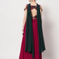 Rajwada Women Magenta Georgette Semi Stitched Lehenga With Unstitched Blouse
