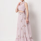 Rajwada Women Pink Georgette Semi Stitched Lehenga With Unstitched Blouse