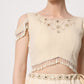 Rajwada Women Beige Georgette Semi Stitched Lehenga With Unstitched Blouse