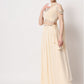 Rajwada Women Beige Georgette Semi Stitched Lehenga With Unstitched Blouse