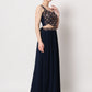 Rajwada Women Navy Blue Georgette Semi Stitched Lehenga With Unstitched Blouse
