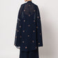 Rajwada Women Navy Blue Georgette Semi Stitched Lehenga With Unstitched Blouse