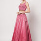 Rajwada - Modern Pink Chinon Silk Embellished Semi Stitched Lehenga with Unstitched Blouse