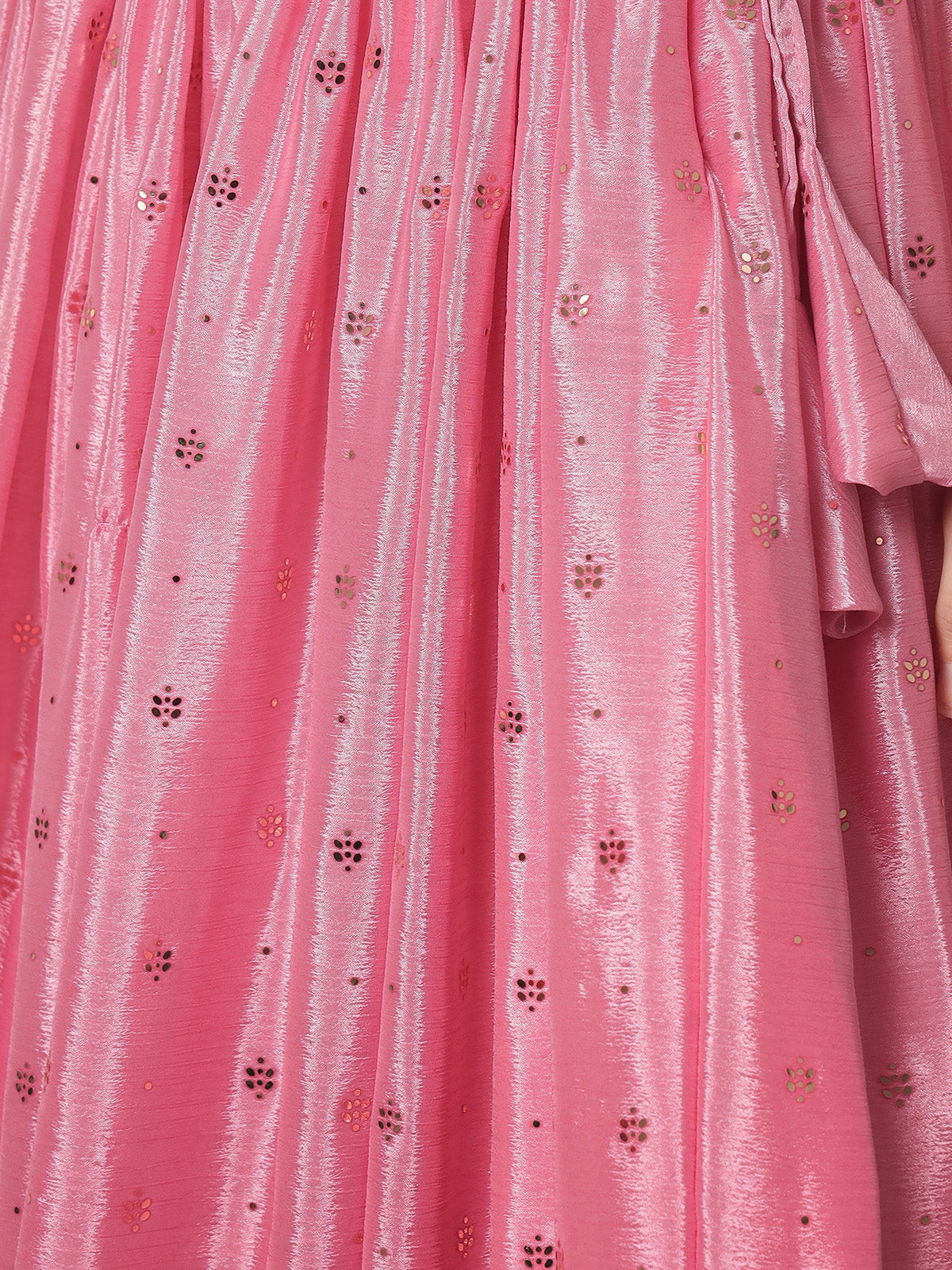 Rajwada - Modern Pink Chinon Silk Embellished Semi Stitched Lehenga with Unstitched Blouse