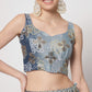 Rajwada - Classic Multicolor Chinon Silk Printed Semi Stitched Lehenga with Unstitched Blouse