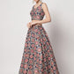 Rajwada - Beautiful Multicolor Chinon Silk Printed Semi Stitched Lehenga with Unstitched Blouse